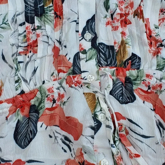 Maison d' Amelie floral tunic blouse Size Xl - Picture 3 of 8